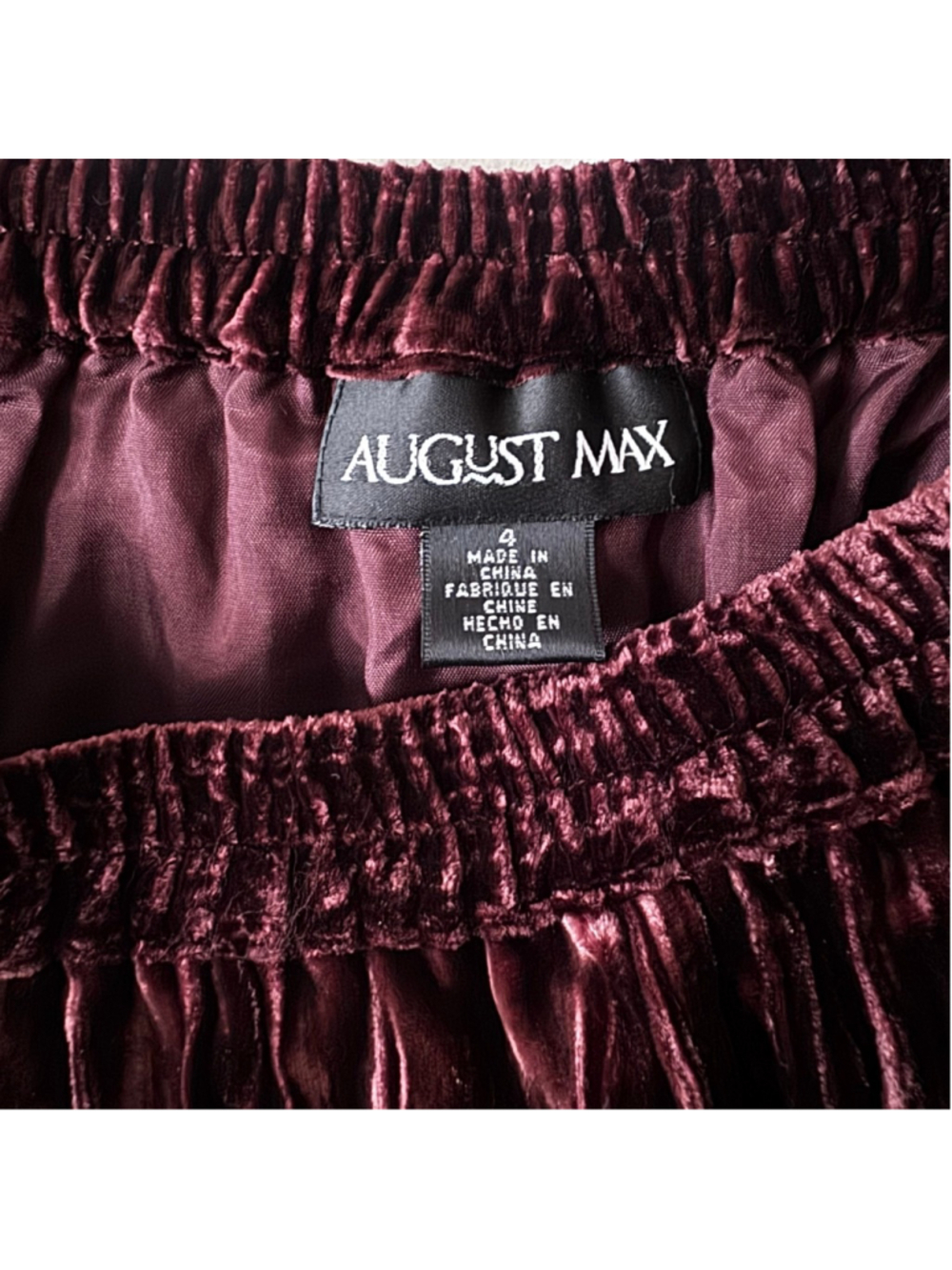 Vintage 90s/Y2K Crushed Velvet Maxi Skirt - Picture 3 of 3